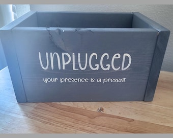 Unplugged Cell Phone Box | Rustic Wooden Phone Holder for Family & Dinner Time