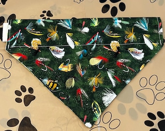 犬用バンダナ（首輪に装着） - フライフィッシングバディ（中型～大型）