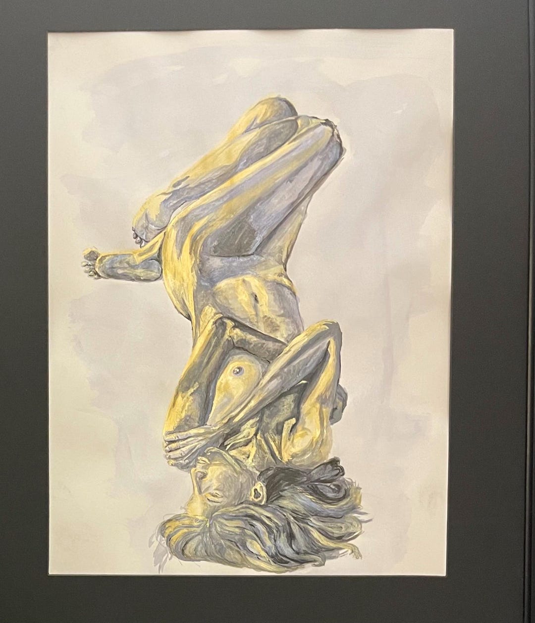 Original Metallic Ink Drawing Nude Women Figure Drawing Etsy