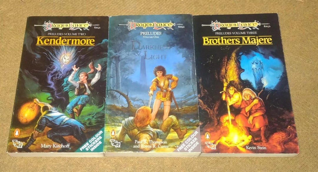 Dragonlance Sticker DRAGONLANCE Preludes 1st U.K. Edition Set Paperbacks With STICKERS ...