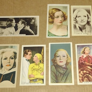 Greta Garbo - Vintage British Cigarette Cards x 11, Female Movie Star 1920&#39;s & 30&#39;s    CC8