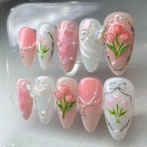 Press on nails, Custom nails, Nail Art, Square nails, Trendy Nails, Almond Nails, Acrylic nails, punk style nail, y2k style Nails, Gift For Her, Gifts, Gift For Mom, Gift For Sister