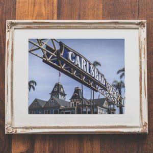 Carlsbad California neon sign photo print - Photo of the Carlsbad neighborhood sign for wall art - Carlsbad North County San Diego decor