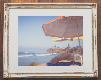 San Diego Beach Photography – Colorful Umbrellas, Coastal Wall Art