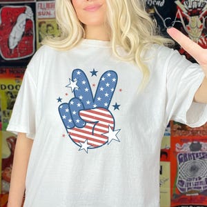 America Peace Shirt, Independence Day T-Shirt, 4th Of July Tee, Patriotic Shirt, America Shirt, Freedom Shirt, Peace Red Blue White Shirt