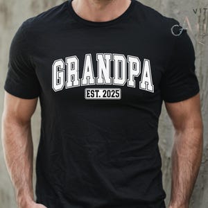 Custom Grandpa Est. Shirt: Pregnancy Announcement Granddad Gift