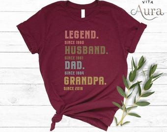 Legend Husband Dad Grandpa Custom T-Shirt, Personalized Father's Day Gift