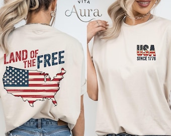 Land of The Free Shirt, Patriotic USA 1776 Tee