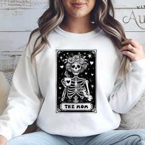 The Mom Tarot Card Sweatshirt, Witchy Vibes Celestial Hoodie, Skeleton Mama T-Shirt, Astrology Mom Sweatshirt, Halloween Mom Sweatshirt