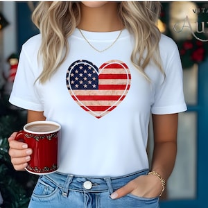 American Flag Heart Shirt, 4th Of July Shirt, Memorial Day Shirt, Independence Day Tee, Patriot Gift Shirt, Fourth Of July Shirt, USA Flag