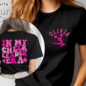 Custom In My Cheerleader Era Shirt, Personalized Name Cheerleader Shirt, Back To School Kids Tee, Cheerleader Gift, Dance Shirt, Cheer Shirt