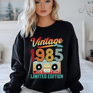 Vintage 1985 Limited Edition Sweatshirt, Retro 80s Hoodie, 40th Birthday Crewneck Gift