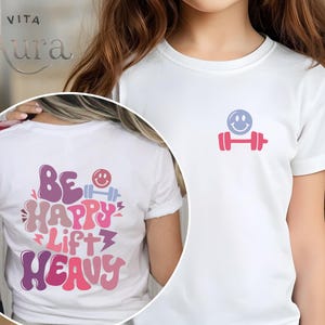 Be Happy Lift Heavy Shirt, Funny Gifts For Gym Lovers, Workout T-Shirt, Fall Workout Apparel, Gym Shirt, Muscle Mommy Shirt, Workout Gift