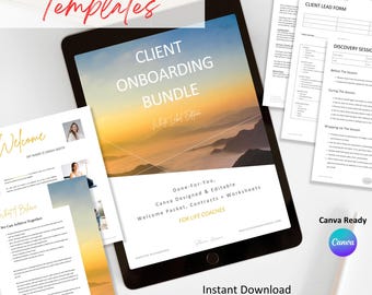 Canva Client Onboarding Forms, Coaching Templates, Life Coach Branding Toolkit