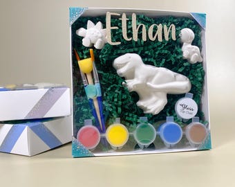 Dinosaur T-Rex Plaster Painting Kit: Custom Kids Craft Set