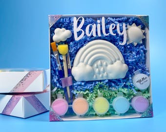 Rainbow Plaster Painting Gift Box: Custom Craft Set for Kids