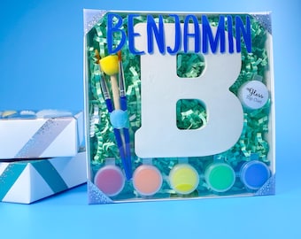 Personalized Plaster Painting Kit: Initial Gift Box for Kids