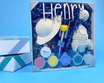 Outer Space Plaster Painting Kit: Custom Craft Gift Box