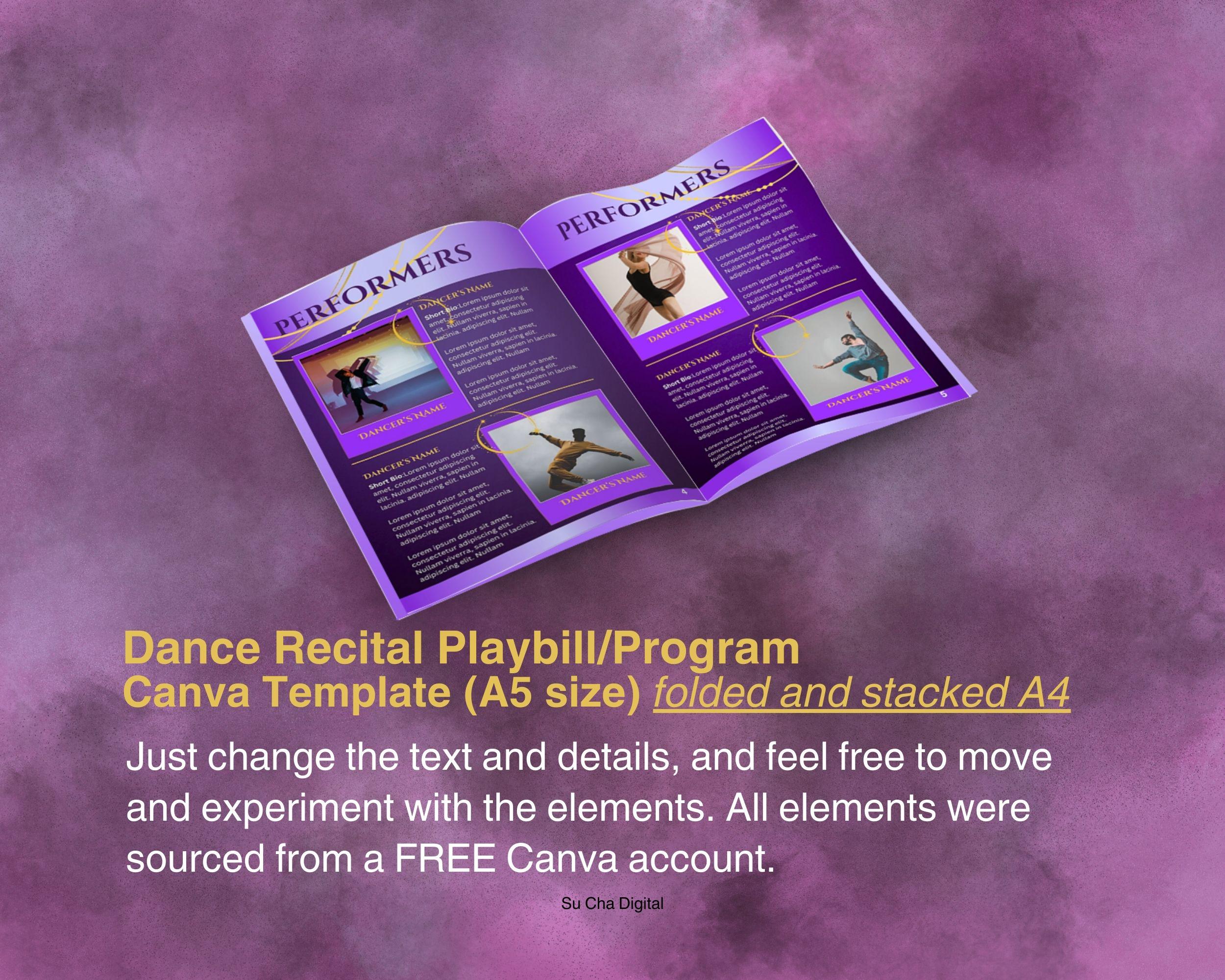 Ballet Recital, Dance Recital Poster and Program, Fully Editable on ...