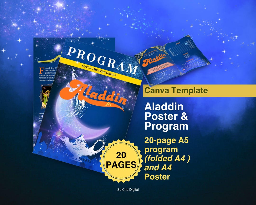 Aladdin Theatre Program and Poster Canva Template - Etsy