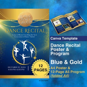 Dance Recital Program and Poster Canva Template