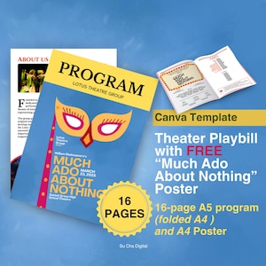 Theatre Playbill | Much Ado About Nothing Poster  | Theatre Program