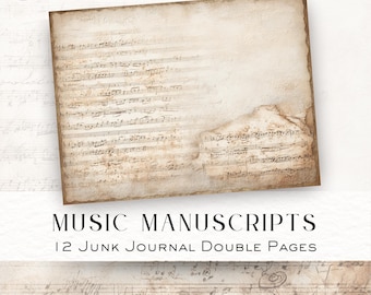 Vintage Sheet Music Pages: Junk Journal & Scrapbook Paper (Digital Download)