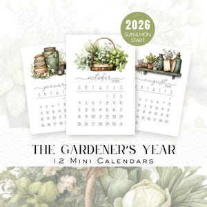 Kalender voor het jaar 2026 van de tuinman | Ongewenste tijdschriften | Digitale download