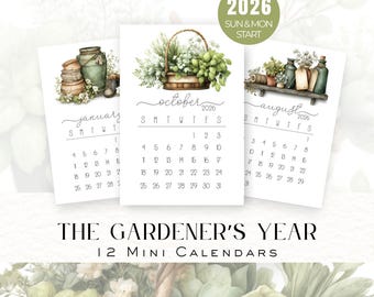 Calendário do Jardineiro para 2026 | Diários de Arte | Download Digital