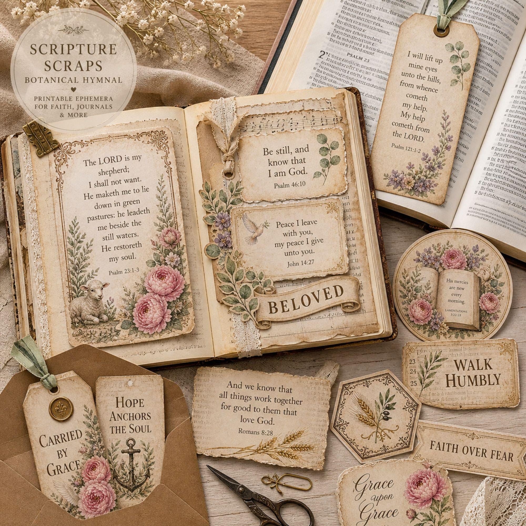 Hymnal Roses Scripture Scraps Pack 1 · Comfort & Reassurance · KJV ...