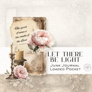Let There Be Light | Scripture & Candle Loaded Pocket Kit – Faith-Based Printable Journal Add-On DDJJ037I4