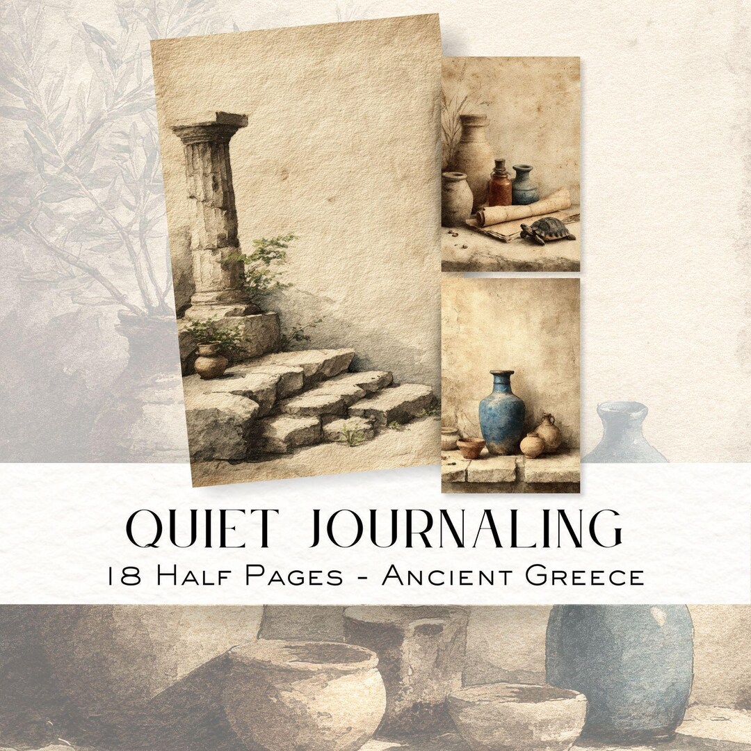 Quiet Journaling Ancient Greece | Junk Journal Half Pages | Digital ...