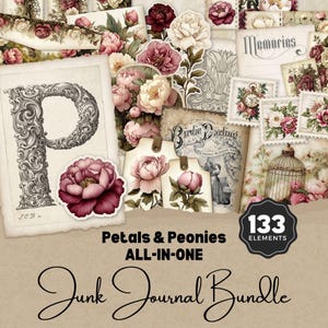 Petals & Peonies Junk Journal ALL-IN-ONE Bundle - Nature Inspiriert - Digitaler Download, DDJJ010N