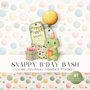 Kit de diario basura de cocodrilo caprichoso: Efímeras de fiesta de Crocs (descarga digital)