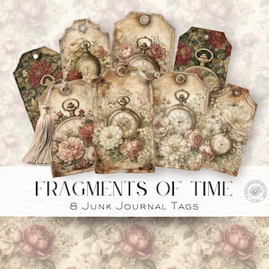 Diario basura con temática vintage Etiquetas: Kit de efímeras (Descarga digital)