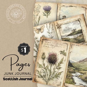 Vintage Scotland Junk Journal Folios, Printable Journal Seiten digitaler Download, digitaler Download, DDJJ007P
