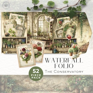 Botanische waterval-foliokit | Voorbeeldkaarten, startpakketjes en ongewenste logboeken kortstondig afdrukbaar DDJJ037J