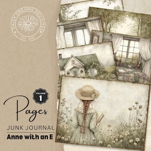 ANNE of the Orchards Junk Journal Pages Volume 1 - Vintage Ephemera Pack - Printable Crafting Supplies - Digital Download, DDJJ016A