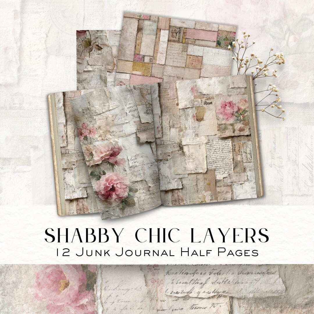 Shabby Chic Junk Journal Pages, Vintage Paper Pack (digital Download ...