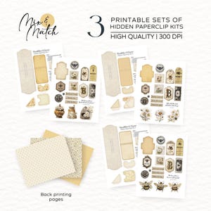 Bee Junk Journal Kit: Printable Ephemera, Hidden Paper Clips (Digital Download) image 2