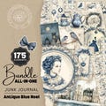Antique Blue Noel All-In-One Junk Journal Bundle, Digital Download, DDRJJ005O product logo