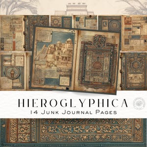 Hieroglyphica: Ancient Egypt Scrapbook Paper & Junk Journal Pages – Printable Ephemera and Collage Sheet DDJJ016Q
