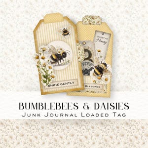 Vintage Bee Junk Journal Kit: Honeycomb Ephemera, Loaded Tags (Digital Download DDJJ04Y)