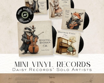 Miniature Record Albums Volume 2 - Daisy Records' Solo Artists  | Junk Journals | Digital Download