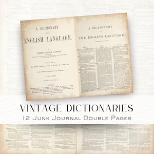 Vintage Wörterbuch Seiten: Junk Journal Ephemera (Digital Download DDJJ040M)