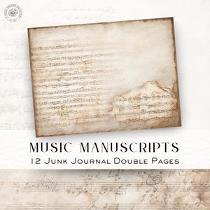 Vintage Sheet Music Pages – Antique Music Manuscript Backgrounds for Junk Journals, Scrapbooking & Paper Crafts DDJJ040D