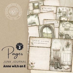 Junk Journal Printable ANNE of the Orchards Pages Volume 2 - Vintage Ephemera Pack - Crafting Supplies - Digital Download, DDJJ016B