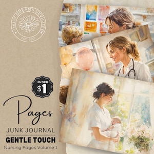 Gentle Touch deel 1, verpleegkundige ongewenste dagboekpagina's, digitale download, tijdschrift afdrukbaar voor gezondheidswerkers, DDJJ007Y