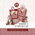 Crimson Echo Set 3 Hidden Paperclips, Red Christmas Embellishments, Holiday Scrapbook Accents, December Journaling Supplies product logo