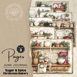 Suger & Spice Weihnachtsbäckerei Folio Seiten Band 3, Junk Journal Kit, Vintage Weihnachtsetiketten, digitaler Download, DDRJJ003C